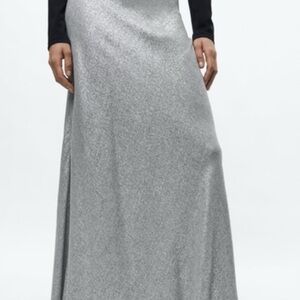 Zara Silver Maxi Skirt